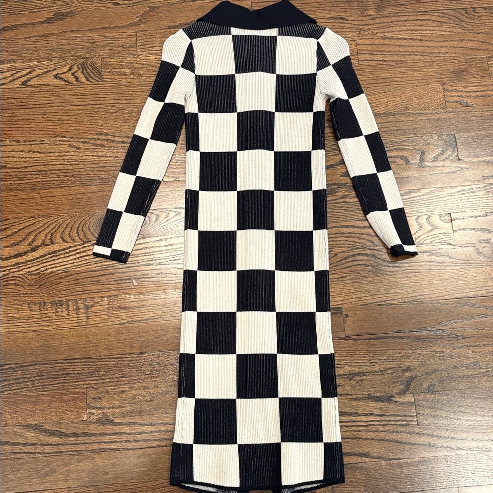 Checkerboard Knit Button-Down Midi Dress XS (purchased from Shopbop) - Picture 3 of 3